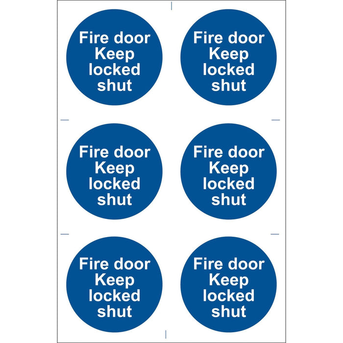 Draper Fire Door Keep Locked' Mandatory Sign (Pack of 6) 72120 Draper - Town Tools 