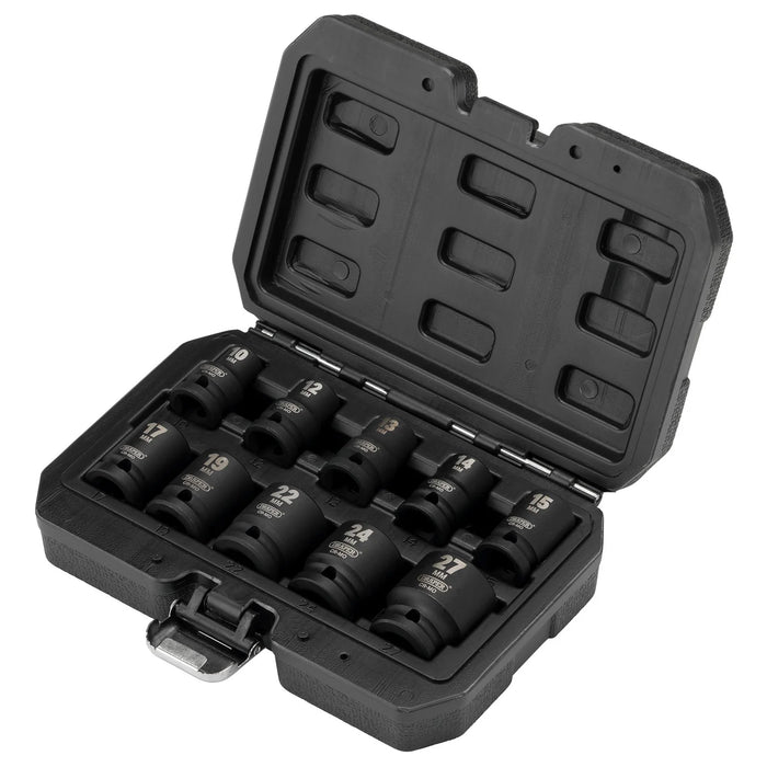 Draper HI-TORQ® Metric Impact Socket Set, 1/2" Sq. Dr. (10 Piece) - 410/10/MM