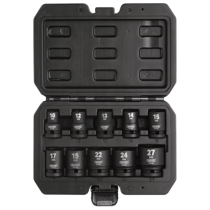 Draper HI-TORQ® Metric Impact Socket Set, 1/2" Sq. Dr. (10 Piece) - 410/10/MM