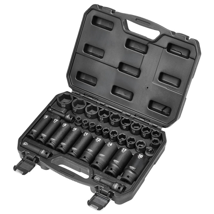 Draper HI-TORQ® Impact Socket Set, 3/8" & 1/2" Sq. Dr. (32 Piece) - 409/32/MM