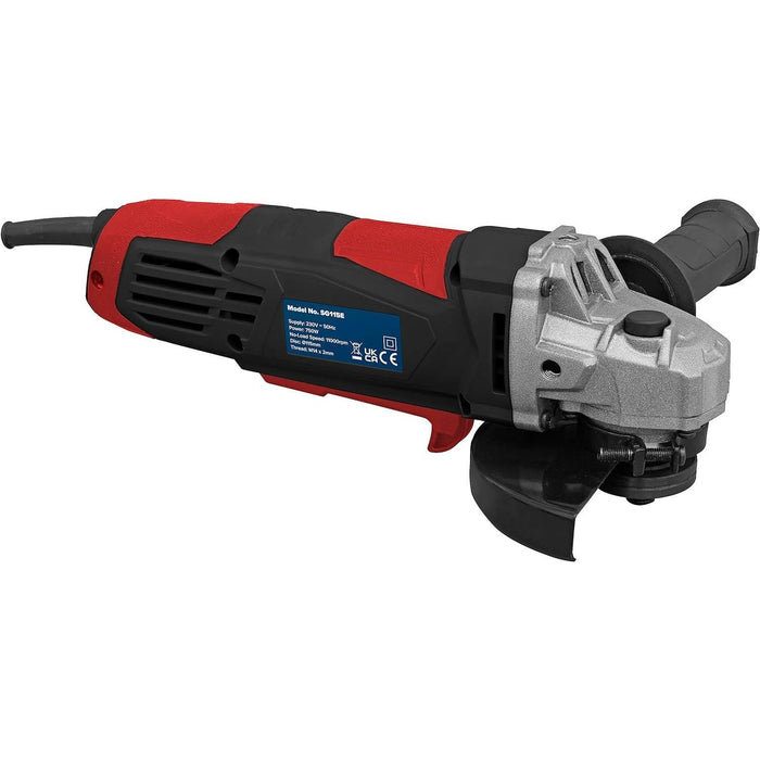 Sealey SG115E Angle Grinder 115mm 750W 230V Red Heavy Duty Sealey - Town Tools 