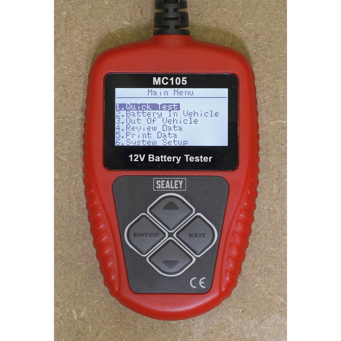 Sealey Motorcycle Digital Battery Tester 12V MC105 Sealey - Town Tools 