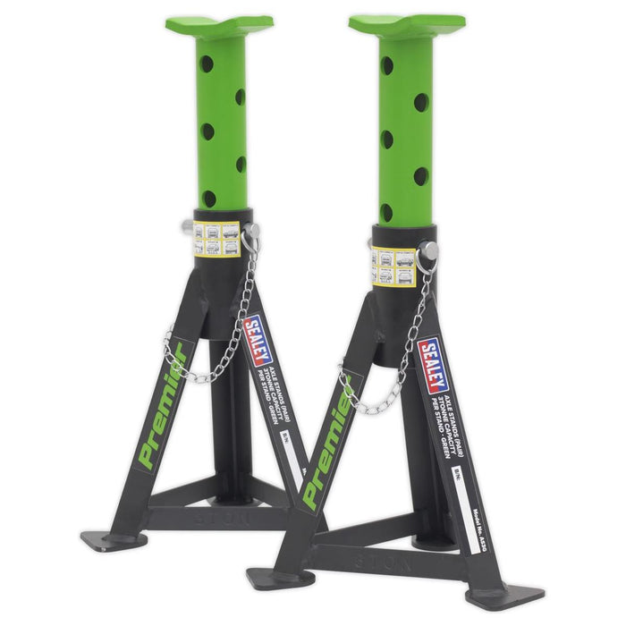 Sealey AXLe Stands (Pair) 3 Tonne Capacity per Stand Green AS3G