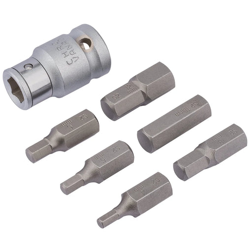 Draper Expert Metric Hexagon Bit Set, 1/2" Sq. Dr. (7 Piece) - 3402/B