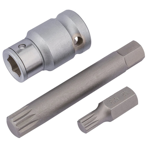 Draper Expert Spline Bit Set, 1/2" Sq. Dr. (3 Piece) - MSB3/B