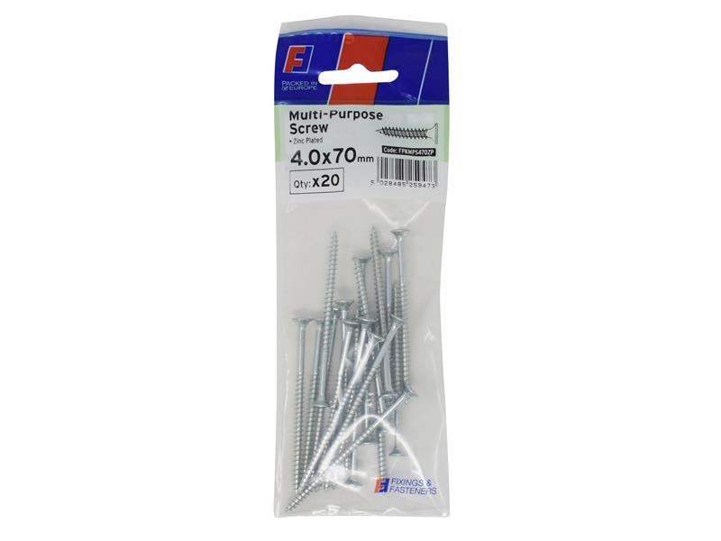 ForgeFix Multi-Purpose Pozi Screw CSK ST ZP 4.0 x 70mm ForgePack 20 ForgeFix - Town Tools