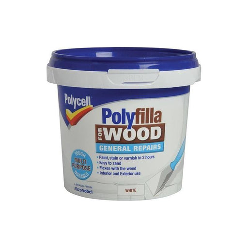 Polycell Polyfilla for Wood General Repairs White Tub 380g Polycell - Town Tools
