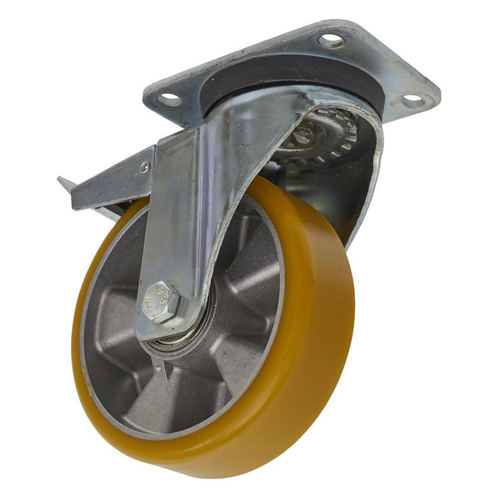 Sealey Castor Wheel Swivel Plate with Total Lock160mm SCW5160SPL Sealey - Town Tools 