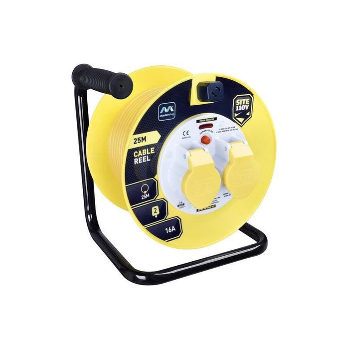 Masterplug Cable Reel 110V 16A Thermal Cut-Out 25m Masterplug - Town Tools
