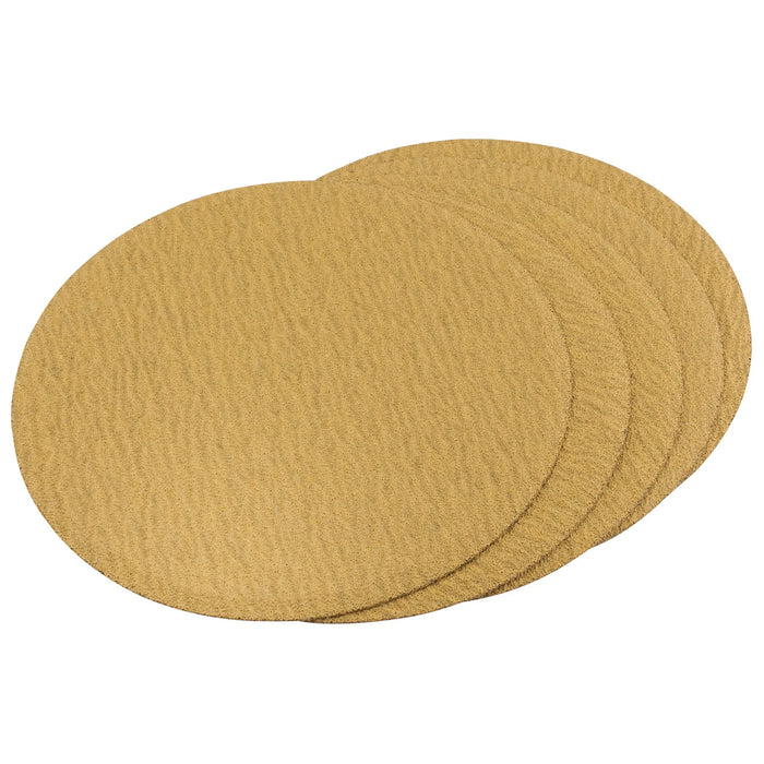 Draper White Aluminium Oxide Sanding Discs, 150mm, 80 Grit (Pack of 5) - SD6AC