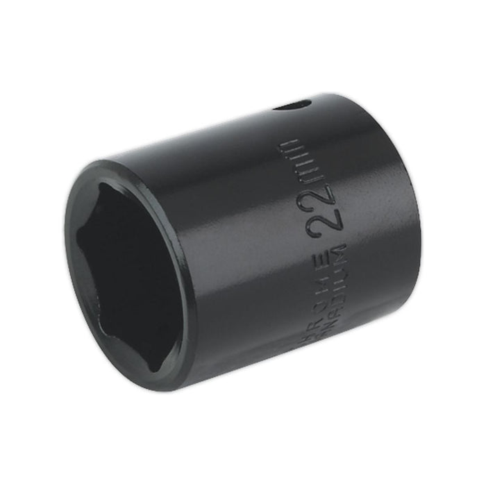 Sealey Impact Socket 22mm 1/2"Sq Drive IS1222 Sealey - Town Tools 