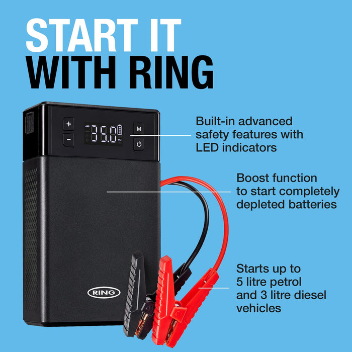 Ring RPPLTC1000 JUMPSTART 5-IN-1 Tyre Inflator & Jump Starter