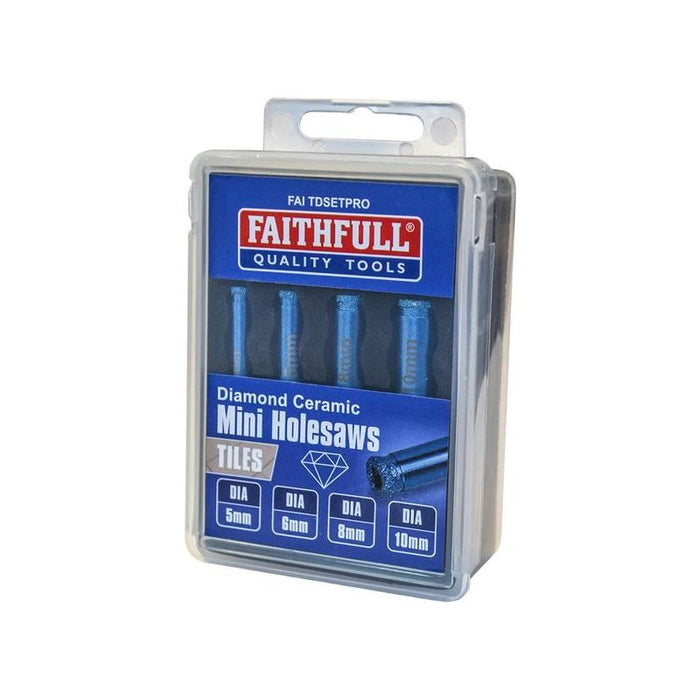 Faithfull Diamond Ceramic Mini Holesaw Set, 4 Piece Faithfull - Town Tools