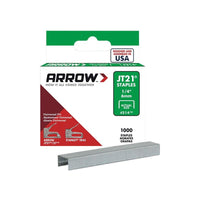 Arrow JT21 T27 Staples 6mm (1/4in) (Box 1000)