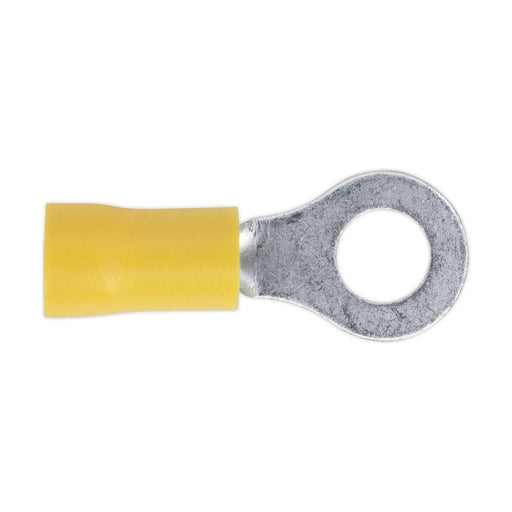 Sealey Easy-Entry Ring Termina l6.4mm (1/4") Yellow Pack of 100 YT19 Sealey - Town Tools 