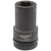 Draper Expert HI-TORQ 6 Point Deep Impact Socket, 1" Sq. Dr., 26mm