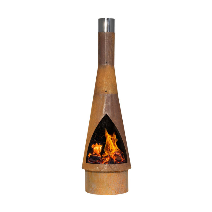 Dellonda Outdoor/Garden/Patio Conical Chiminea Fireplace Fire Pit Heater H127cm