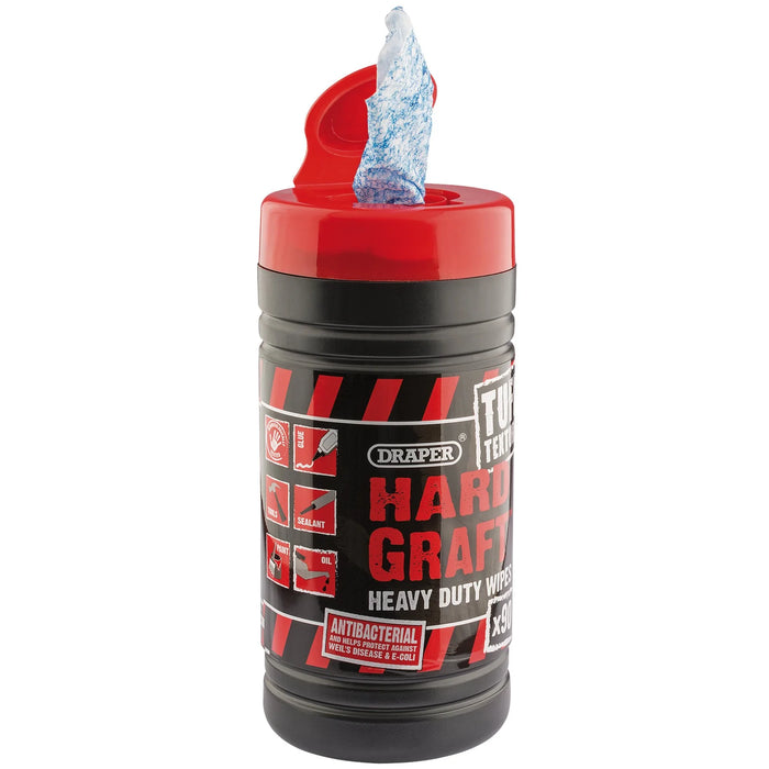 Draper Hard Graft Tuff Texture Heavy Duty Wipes (Tub of 90) - HGW-HD90