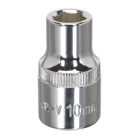 Sealey WallDrive Socket 10mm 1/2"Sq Drive Fully Polished SP1210