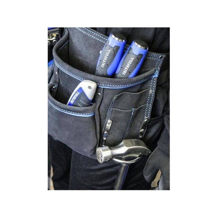 Faithfull Double Tool & Nail Pouch Faithfull - Town Tools