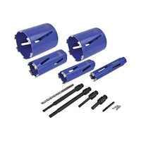 Faithfull Diamond Core Drill Kit & Case Set of 11