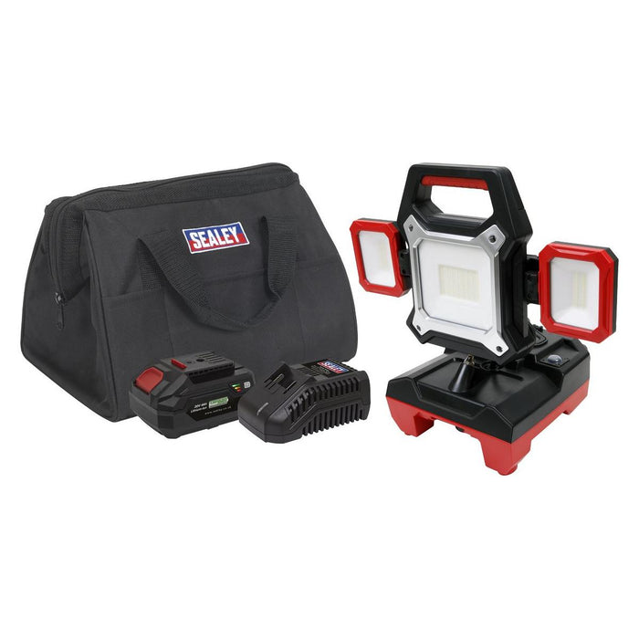 Sealey Cordless/Corded 20V 4Ah SV20 Series Worklight Kit SMD LED 4000lm Sealey - Town Tools 