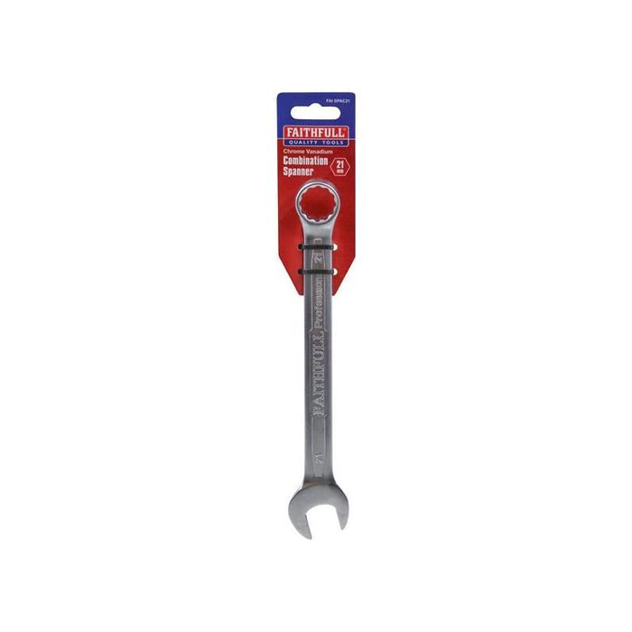 Faithfull Combination Spanner CV Satin Finish 21mm Faithfull - Town Tools