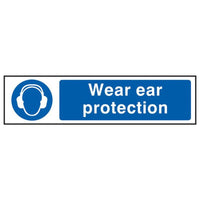 Scan Wear Ear Protection - PVC Sign 200 x 50mm