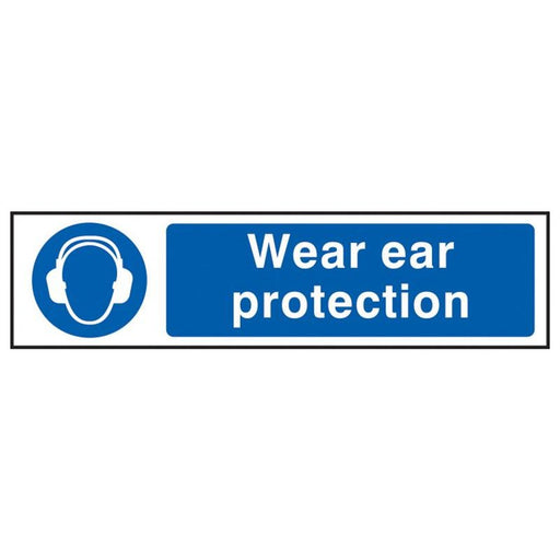 Scan Wear Ear Protection - PVC Sign 200 x 50mm Scan - Town Tools