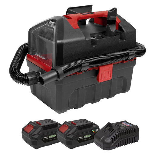 Sealey SV20 Series 10L Cordless Wet & Dry Vacuum Kit 20V 4Ah - 2 Batteries Sealey - Town Tools 