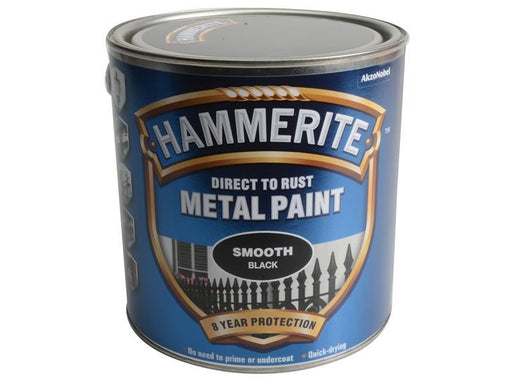 Hammerite Direct to Rust Smooth Finish Metal Paint Black 2.5 Litre Hammerite - Town Tools