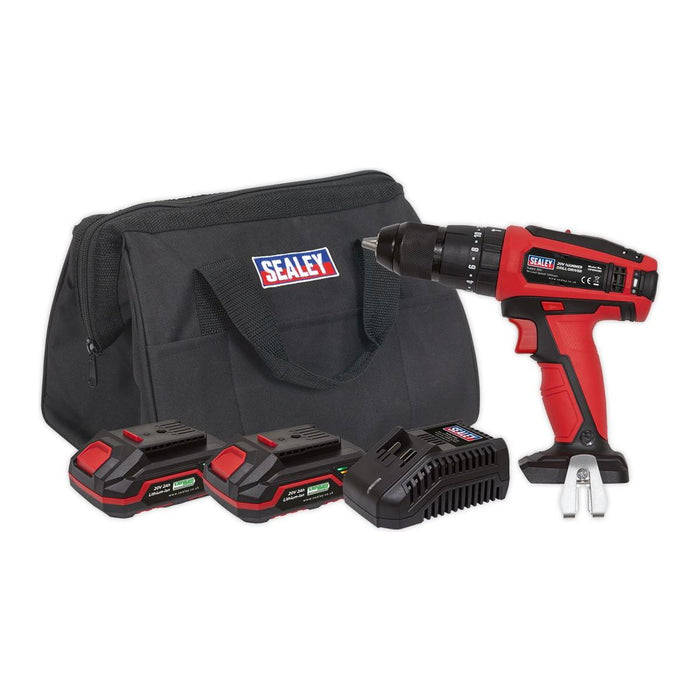 Sealey Combi Drill Kit13mm 20V SV20 Series 2 Batteries CP20VDDKIT Sealey - Town Tools 