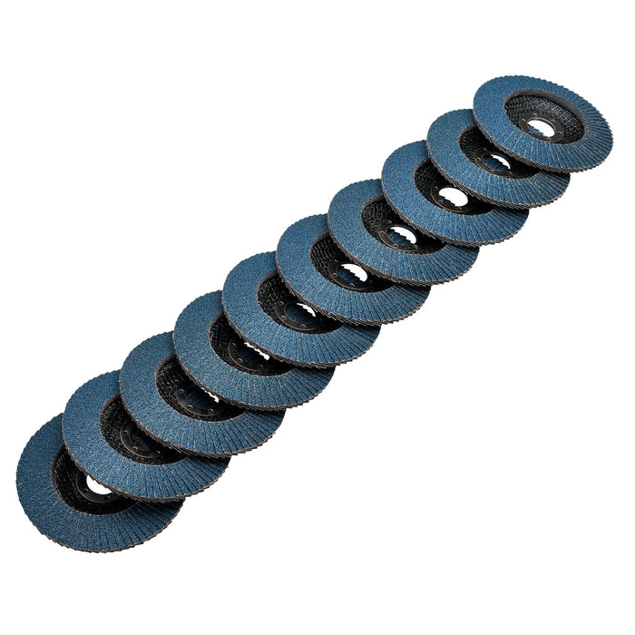 Draper Zirconium Oxide Flap Discs, 115 x 22.23mm, 60 Grit (Pack of 10) - FDZB115