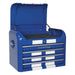 Sealey Topchest 4 Drawer Retro Style Blue with White Stripes AP28104BWS Sealey - Town Tools 