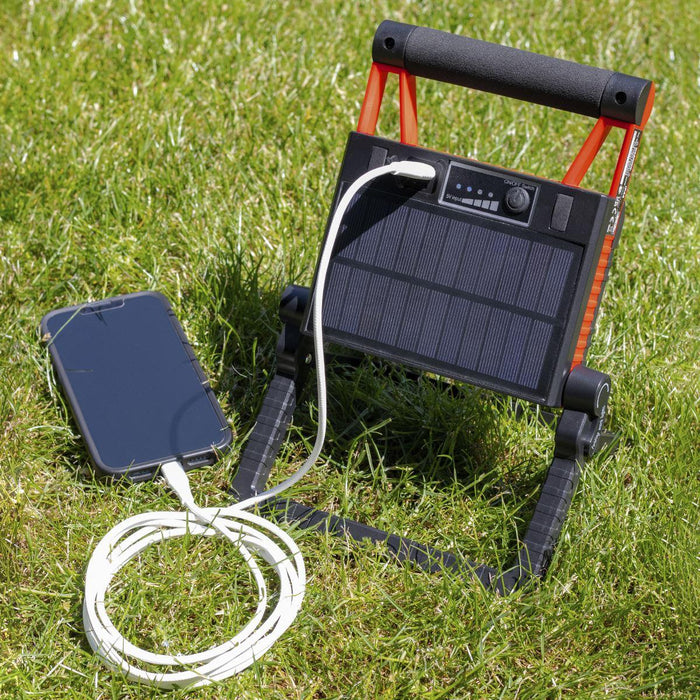 Sealey Rechargeable Solar Powered Portable Floodlight 15W COB LED LEDFL15WS Sealey - Town Tools 