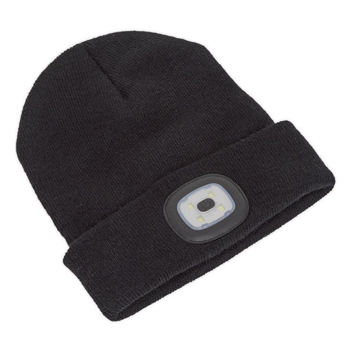 Sealey Beanie Hat 4 SMD LED USB Rechargeable LED185 Sealey - Town Tools 