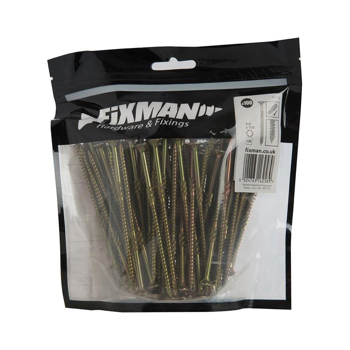 Fixman Goldstar Advanced Screws 5 x 100mm 100pk Fixman - Town Tools 