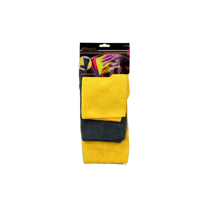 Connect Microfibre Cloths Set 3pc 35354 Tool Connection - Town Tools 