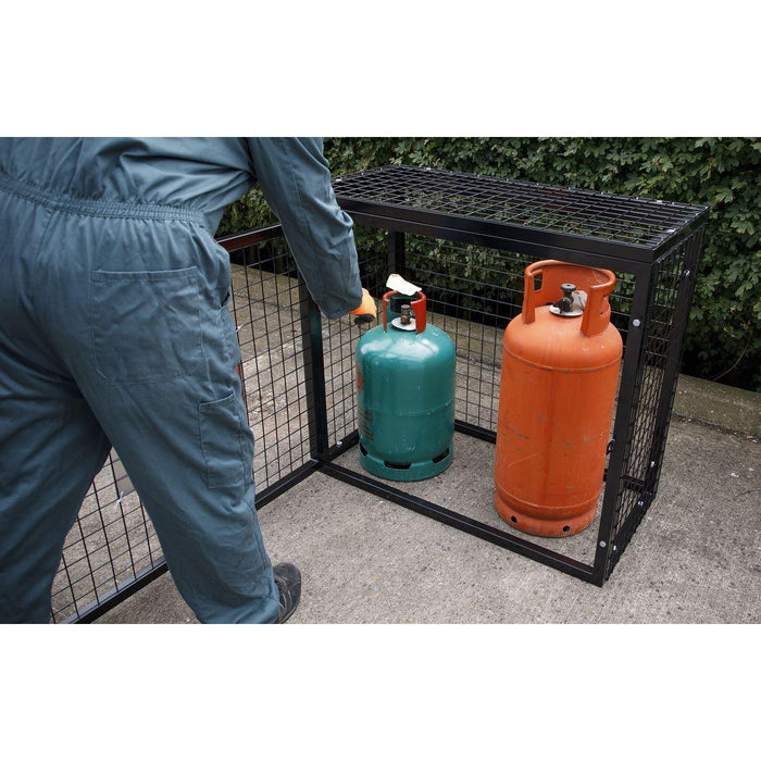 Sealey Safety Cage 2 x 47kg Gas Cylinders GCSC247 Sealey - Town Tools 