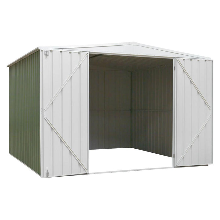 Dellonda Galvanised Steel Metal Garden Shed - Green Dellonda - Town Tools 