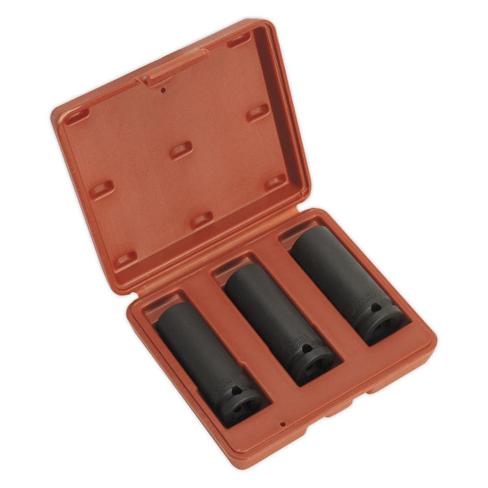 Sealey Impact Socket Set 3pc Deep 1/2"Sq Drive SX043 Sealey - Town Tools 