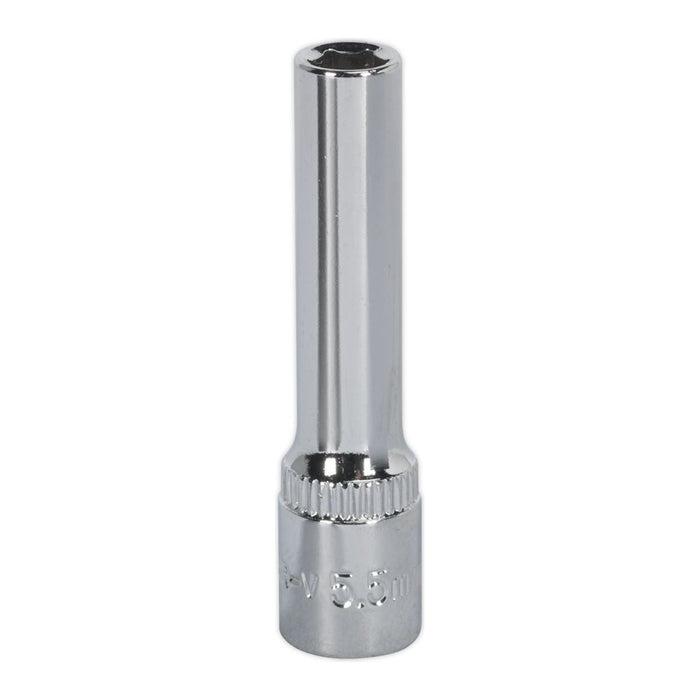 Sealey WallDrive Socket 5.5mm 1/4"Sq Drive Deep Fully Polished SP14055D Sealey - Town Tools 