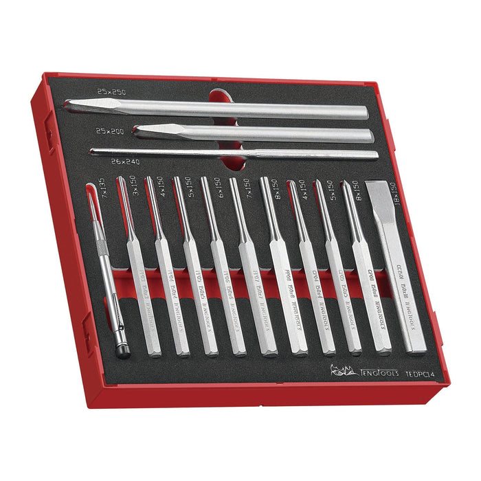 Teng Tools Punsch & Chisel Set FOAM2 14 Pieces Teng Tools - Town Tools 
