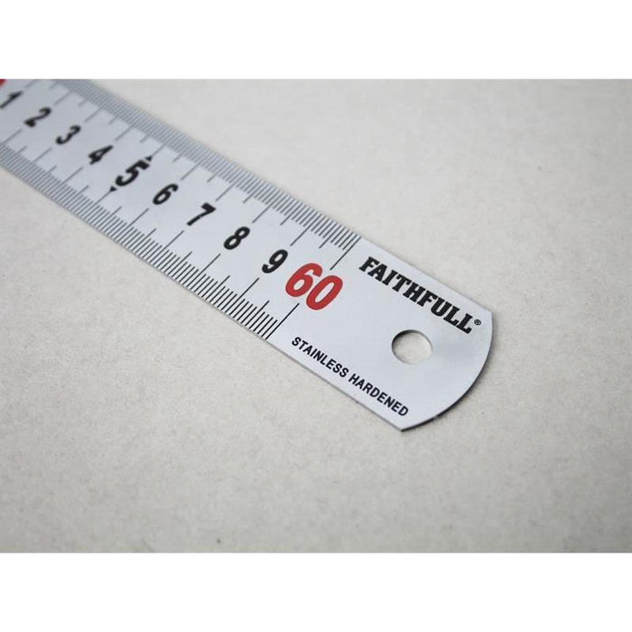 Faithfull Matt Silver Measuring Rule 600mm Faithfull - Town Tools
