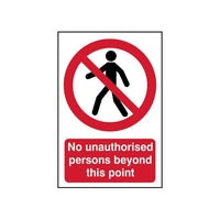 Scan No Unauthorised Persons Beyond This Point - PVC Sign 400 x 600mm