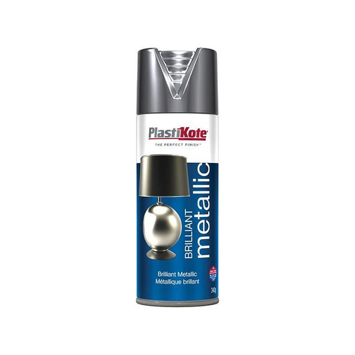 Plastikote Brilliant Metallic Spray Silver 400ml PlastiKote - Town Tools