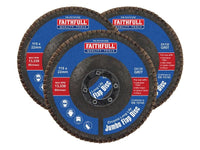 Faithfull Zirconia Abrasive Jumbo Flap Disc 115 x 22mm 120 Grit (3 Pack)