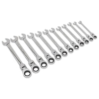 Sealey Flexible Head Ratchet Combination Spanner Set 12pc Metric S0635