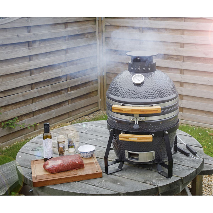 Dellonda Deluxe 16"(40cm) Ceramic Kamado Style BBQ DG158