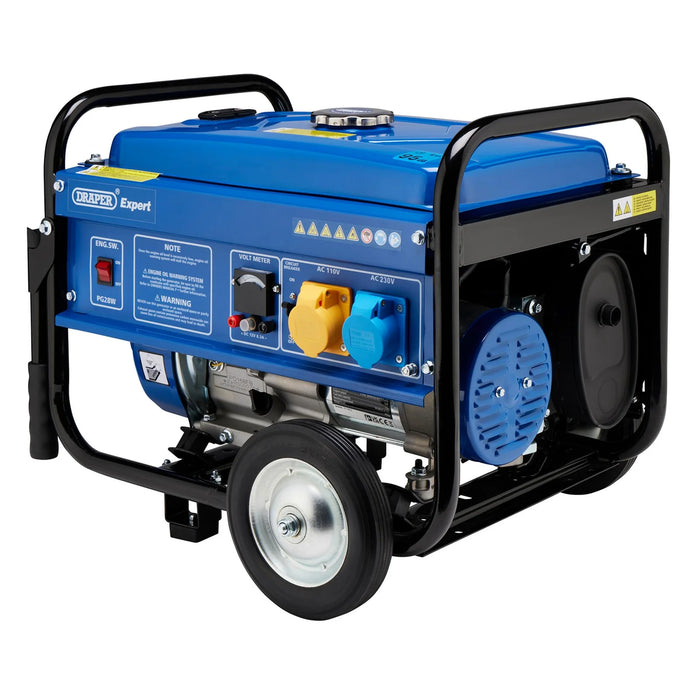 Draper Expert Petrol Generator with Wheels, 2500W - PG28W